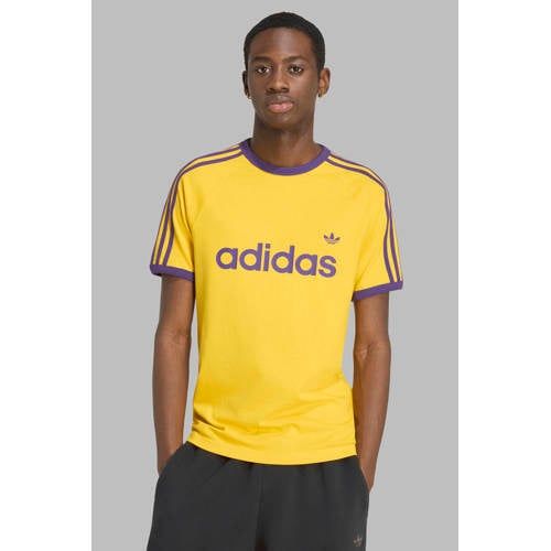 adidas Originals Ringer T-shirt met logo - geel/paars