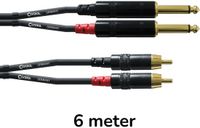 Cordial CFU 6 PC audio kabel 6 m 2 x RCA 2 x 6.35mm Zwart