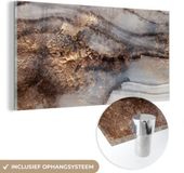 MuchoWow® Glass Painting 40x20 cm - Acrylic Glass Painting - Storm - Gold - Abstract - Photo on Glass - Paintings