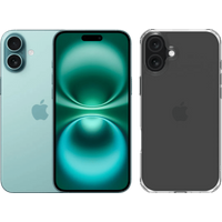Apple iPhone 16 Plus 256GB Groen + BlueBuilt Protective Back Cover Transparant