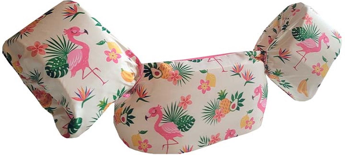 HappySwimmer - Puddle Jumper zwembandjes/zwemvest voor peuters en kleuters met flamingo print