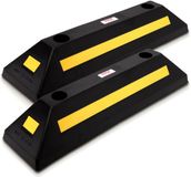 Pyle Wielstopper - Stopblok voor Wielen - Zware Rubberen Parkeerstoppers - Parkeerblok voor Auto’s, Vrachtwagens, Bussen, Bestelwagens, Aanhangwagens en Heftrucks - Set van 2