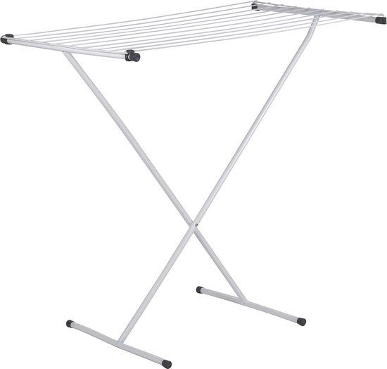 Bo-Camp - Droogrek - Compact - Staal - Schaarmodel - Wit - 9 Meter