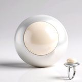 Cavill - Zilveren ring met witte zoetwaterparel - 925 sterlingzilver - Gerhodineerd - Rond geslepen 12 mm - Tijdloos elegant dames sieraad