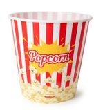 Plasticforte Popcorn bak - rood/wit retro print - kunststof - 18 x 18 cm - 2.8 liter - herbruikbaar