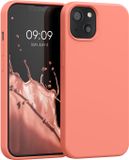 kwmobile telefoonhoesje geschikt voor Apple iPhone 13 - Hoesje met siliconen coating - Smartphone case in Perzikkoraal