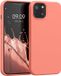 kwmobile telefoonhoesje geschikt voor Apple iPhone 13 - Hoesje met siliconen coating - Smartphone case in Perzikkoraal