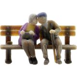 10435 NOCH 0010435 H0 Oudsten op bank figuren 3D-printmodel, Kant-en-klaar model, Kunststof model, Zittend