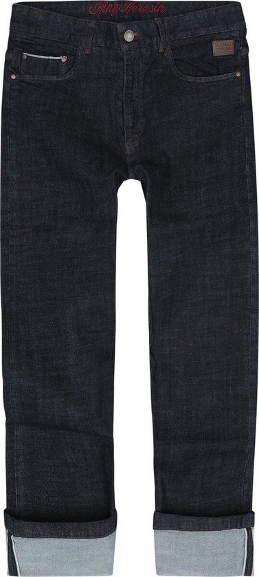 King Kerosin Robin With Chinchback Jeans donkerblauw Katoen -