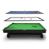 Biljarttafel THUNDER 3-in-1 Speeltafel - Biljart, Airhockey en Tafeltennis - 7 ft