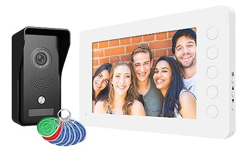 Eura VDP-76A3 Alpha Video Door Intercom - 7" Color Monitor, RFID, Image Memory, 2 Inputs, White