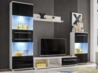 Mobistoxx LIPPENS Tv-meubel set 4 deuren wit/zwart