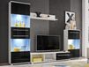 Mobistoxx LIPPENS Tv-meubel set 4 deuren wit/zwart