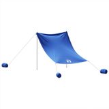 vidaXL Tente de plage avec ancres de sable 214x236 cm bleu
