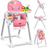 KIDIZ® 3in1 kinderstoel incl. speelbar, Eetstoel, Babystoel, combinatie kinderstoel, 7 in hoogte verstelbare rugleuning, meegroei van 0 maanden tot 6 jaar - Roze