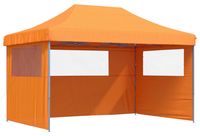 Syfax Partytent inklapbaar pop-up met 3 zijwanden oranje