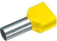 Cimco 187712 Dubbele adereindhulzen 6 mm² Deels geïsoleerd Geel 100 stuk(s)