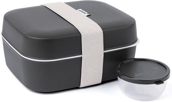 Amuse Bento Lunchbox 3-in-1 Charcoal