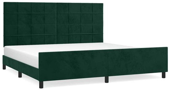 vidaXL Bedframe Donkergroen Fluweel 200x200 cm