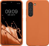 kwmobile telefoonhoesje geschikt voor Samsung Galaxy S23 - Hoesje met siliconen coating - Smartphone case in warme abrikoos