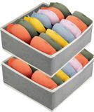 Boîtes de rangement - Set de 2 - 7 compartiments - Tiroir - Organiseur de soutien-gorge - Tiroirs pliables - Sous-vêtements - Séparateur de tiroir - Maison