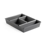 Tatay Bohol Organizerboxen, set van 5, 2 x A6 + A5 + A4 + Slim, opbergmanden van kunststof, functioneel minimalistisch design, orde thuis en op kantoor, gerecyclede kunststof, BPA-vrij, grijs