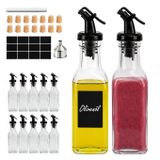 Relaxdays Olie- en Azijnstel 0,15 l Fles Glas Transparant, Zwart