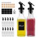 Relaxdays Olie- en Azijnstel 0,15 l Fles Glas Transparant, Zwart