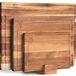 Set de 3 planches à découper en bois massif avec gouttière et support