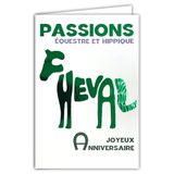 69-9005 Verjaardagskaart + Envelop, 12 x 17,5 cm, Paard Silhouet