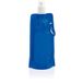 Merkloos / Sans marque Waterzak/bidon - Set van 4x stuks - blauw - navulbaar - opvouwbaar met haak - 400 ml - festival/outdoor