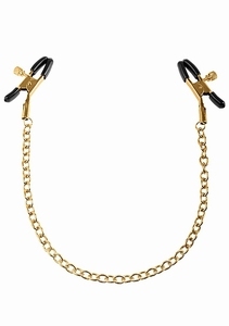 Fetish Fantasy Gold Nipple Chain Clamps