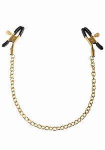 Fetish Fantasy Gold Nipple Chain Clamps - 0603912340457