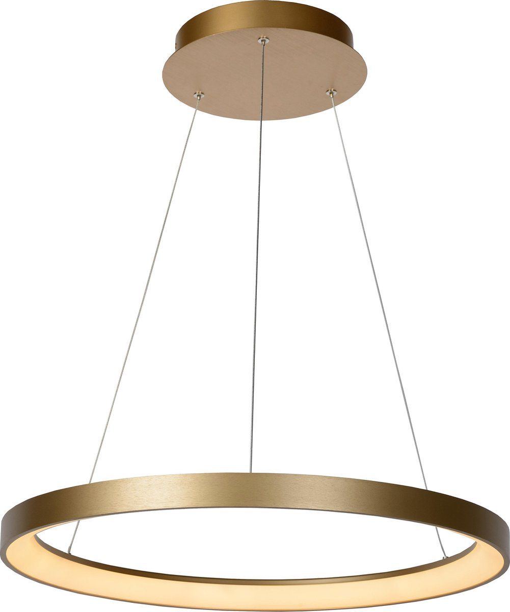 Lucide VIDAL Hanglamp - Ø 58 cm - LED Dimb. - 1x48W 2700K - Mat Goud / Messing