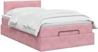 vidaXL Ottoman Bed with Mattress and Headboard, Pink, 120 x 200 cm, Velvet