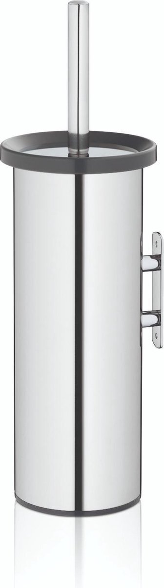 Kela toiletborstel met houder Alor 38 cm RVS zilver/donkergrijs