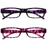 Leesbril Purper & Roze Schildpad Lichtgewicht Lezers Waarde 2 Stuks Mannen Vrouwen RR32-54 +3,00