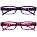 Leesbril Purper & Roze Schildpad Lichtgewicht Lezers Waarde 2 Stuks Mannen Vrouwen RR32-54 +3,00