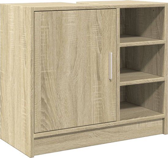 vidaXL Wastafelkast 63x29x55 cm bewerkt hout sonoma eikenkleurig