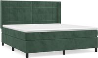 vidaXL Boxspringbed met matras, fluweel, donkergroen, 180x200 cm
