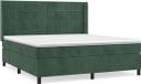 vidaXL Boxspringbed met matras, fluweel, donkergroen, 180x200 cm
