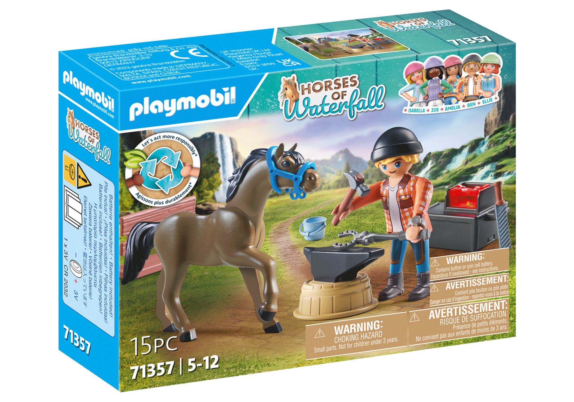 PLAYMOBIL Horses of Waterfall Hoefsmid: Ben & Achilles - 71357