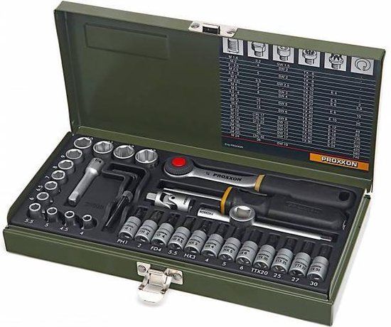 Proxxon 23080 - 36-delige Doppenset - 1/4" - Metrisch