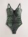 Next - Dames - Maillot de bain bandeau avec armature - Vert/Noir imprimé léopard