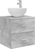 vidaXL Wandgemonteerde Waskom Vanity Betongrijs 49,5 x 35 x 63 cm