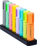 Q-Connect KF17806 Marqueur, fluorescent, craie pastel, pointe biseautée, bureau, 8 couleurs différentes