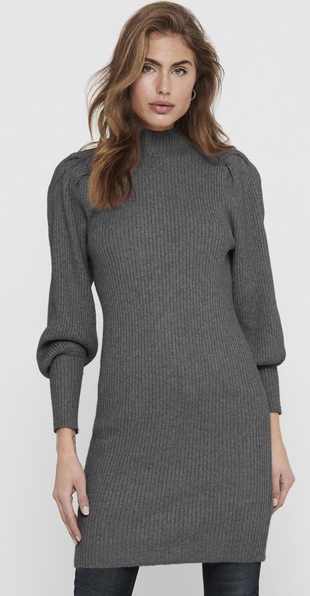 ONLY ONLKATIA L/S DRESS KNT NOOS Women's Dress - Size L - Dark Grey Melange