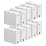 SpaceAid Set van 10 beddenlakenorganizers en opslag, opvouwbare lakenorganizer voor linnenkast, lakenset, maphouder met raam, XL (queensize en kingsize grootte), organiserende beddengoedcontainer, wit