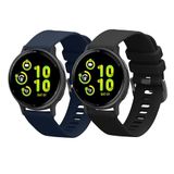 kwmobile 2x horlogebandjes geschikt voor Garmin vivoactive 5 / active 5 bandje - Smartwatch bandjes van TPU - Activity tracker horloge band in zwart / donkerblauw