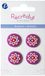Récréatys 7123 18 36 Sachet van 4 Customising Knoppen Bloemen Print Nylon 18 mm Mauve/Paars